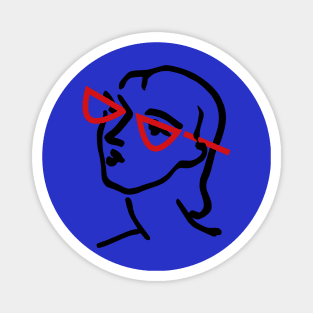 Henri Matisse's Woman Reimagined with Red Glasses Magnet